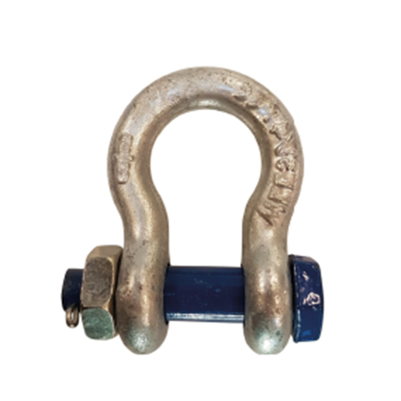 Image of Blue Pin Shackle Bow Type with safety pin and nut