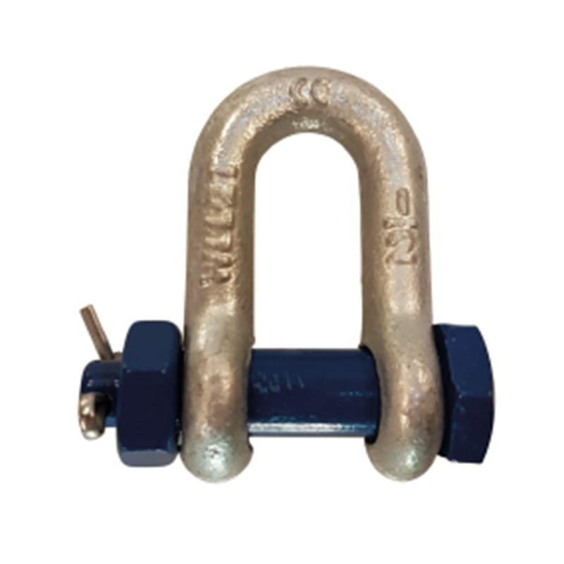 Image of Blue pin shackle d-type with split & nut